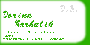 dorina marhulik business card